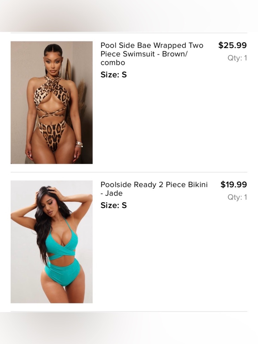Fashion Nova Bikini Bundle - Size: S